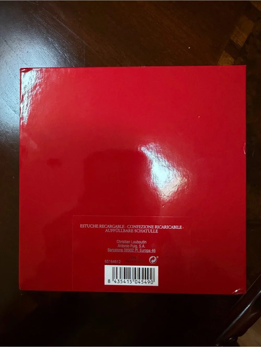 Christian Louboutin Red and Silver Studded Compact Case